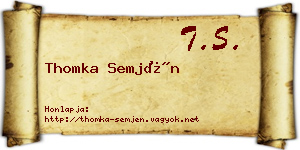 Thomka Semjén névjegykártya